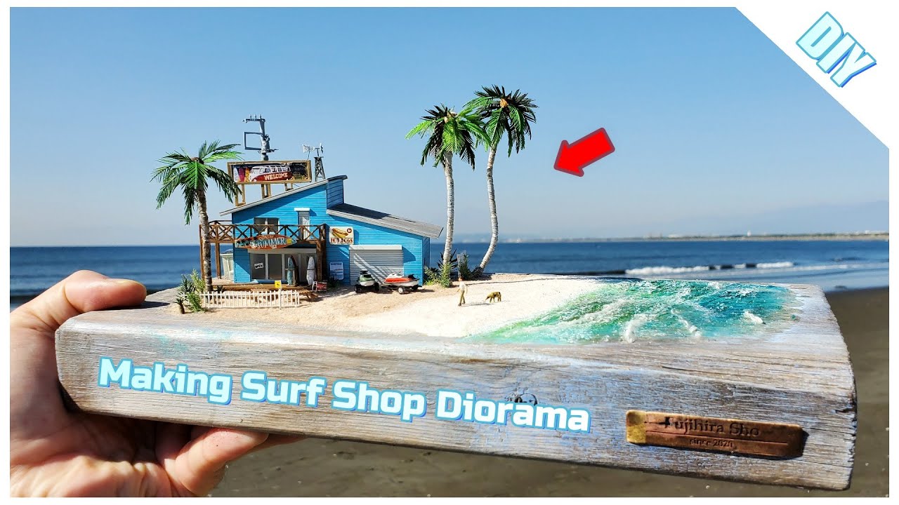 【ジオラマ】ウルトラお洒落なサーフショップを作る【Diorama】Making Surf Shop Diorama.