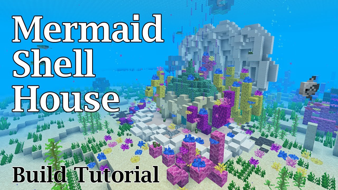 Minecraft Mermaid House | Fantasy Clam Shell Underwater House Build Tutorial