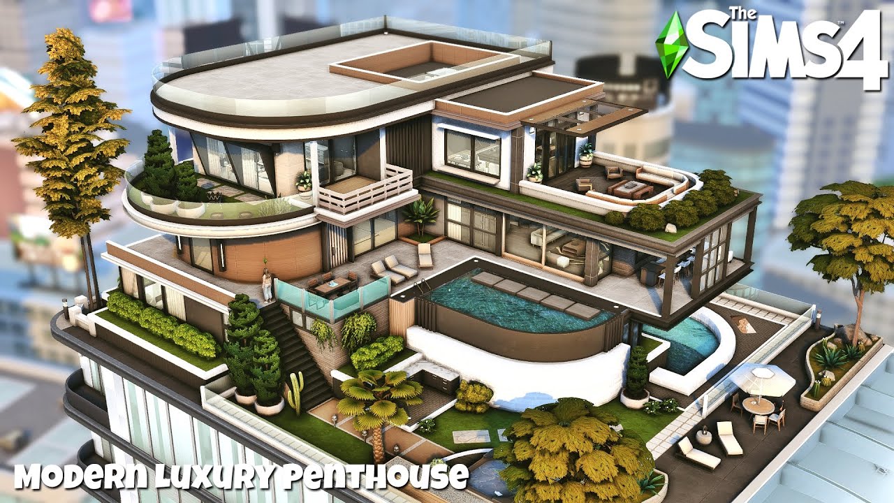 Modern Luxury Penthouse | #thesims4 Stop Motion Build - NO CC