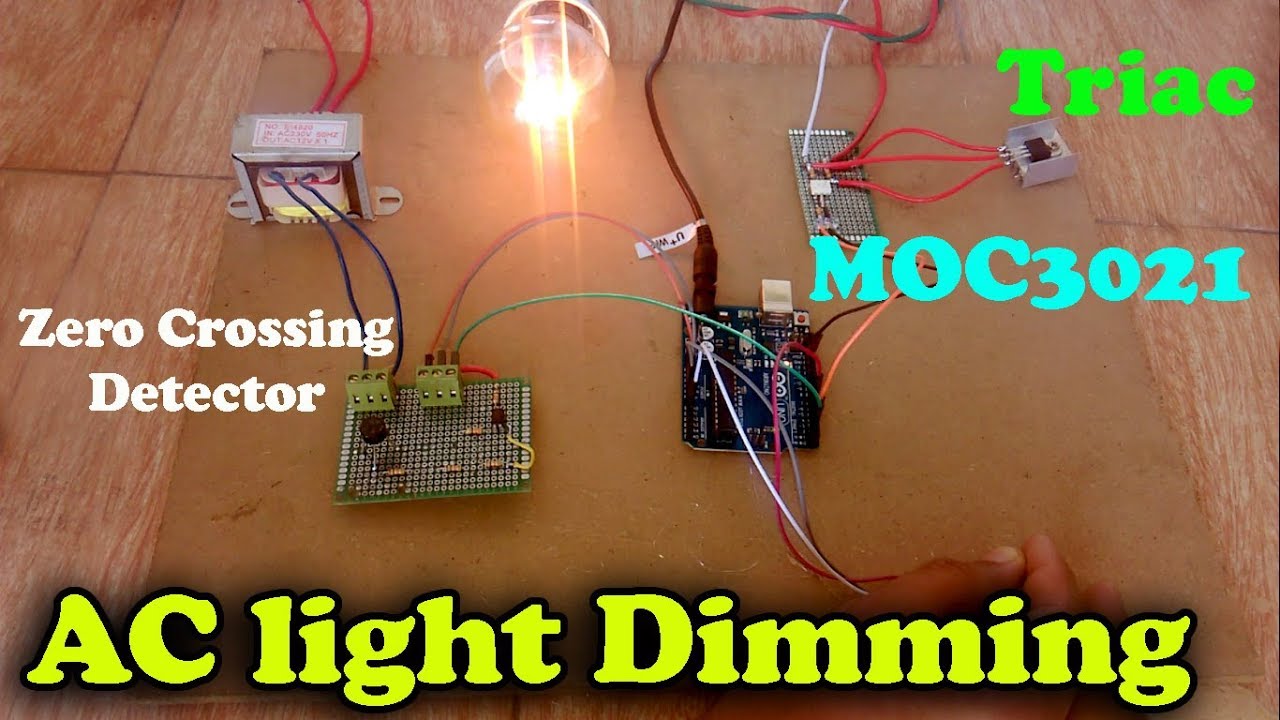 Проект Arduino: регулировка яркости лампочек 110/220 В переменного тока с помощью MOC3021, симист...