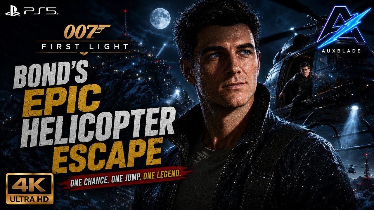 Bond's Epic Helicopter Escape | 007 First Light Knightfall Mission | Auxblade | PS5