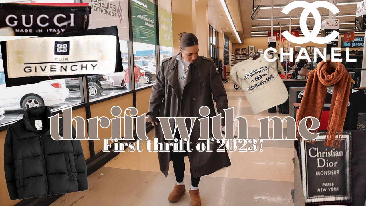 I FOUND SO MUCH DESIGNER! THRIFT WITH ME my first trip of 2023! + try on thrift haul