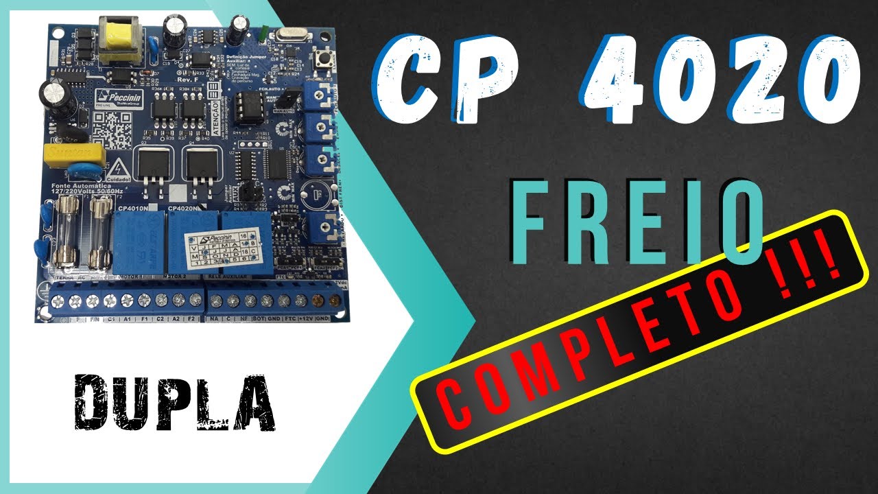 Como Ativar ou Desativar os Freios de Batente da Placa Dupla CP 4020F Peccinin ou Nice