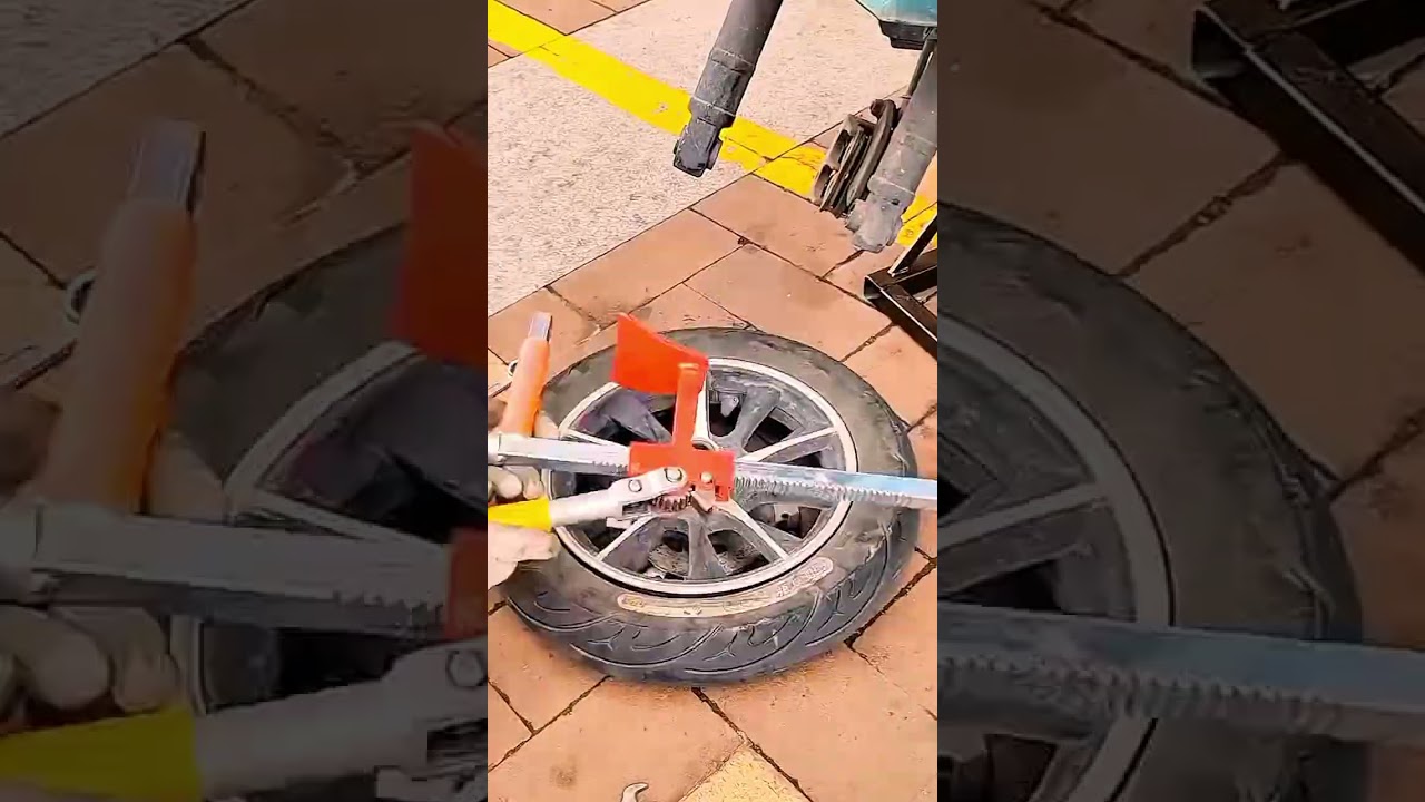 proses pencopotan kerangka ban motor dengan mudah dan cepat #shorts