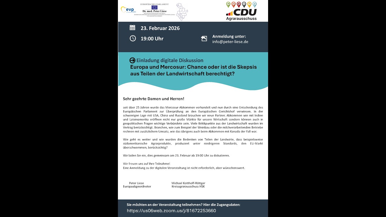 Europa und Mercosur: Chance oder ist die Skepsis aus Teilen der Landwirtschaft berechtigt?