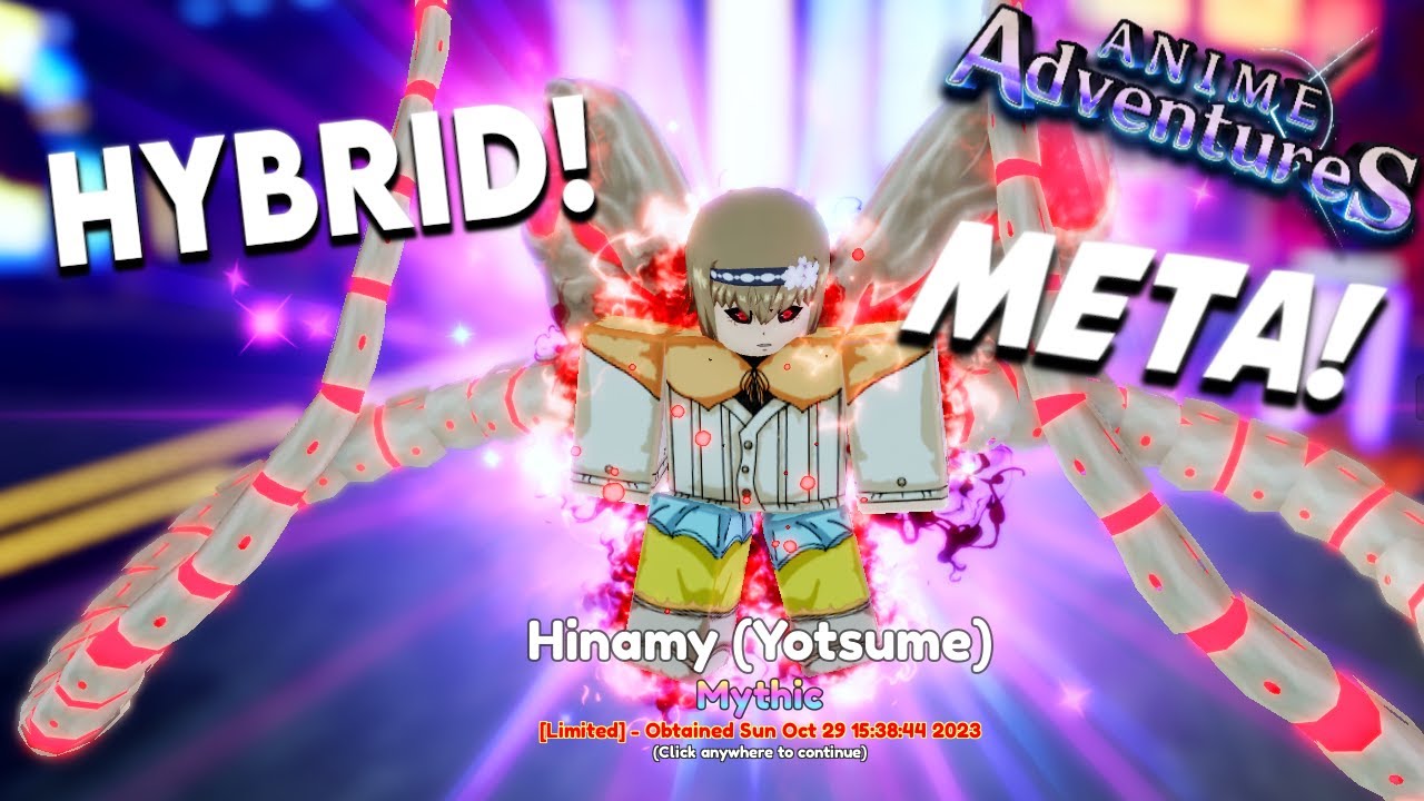 Showcasing New Evolved Limited Hinamy Yotsume Is INSANELY Good In Anime Adventures Halloween Update!