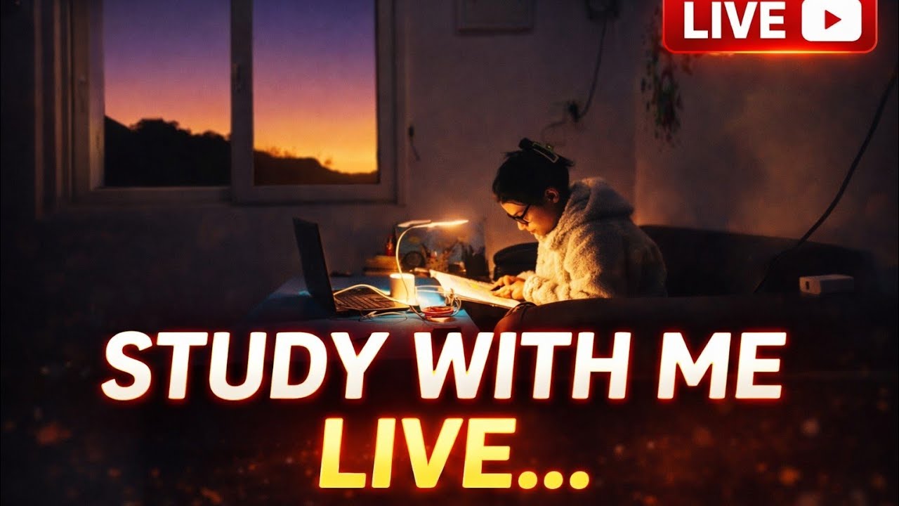 study with me Live 🔴||morning study 📚📖||deep focus|| cozy weather||