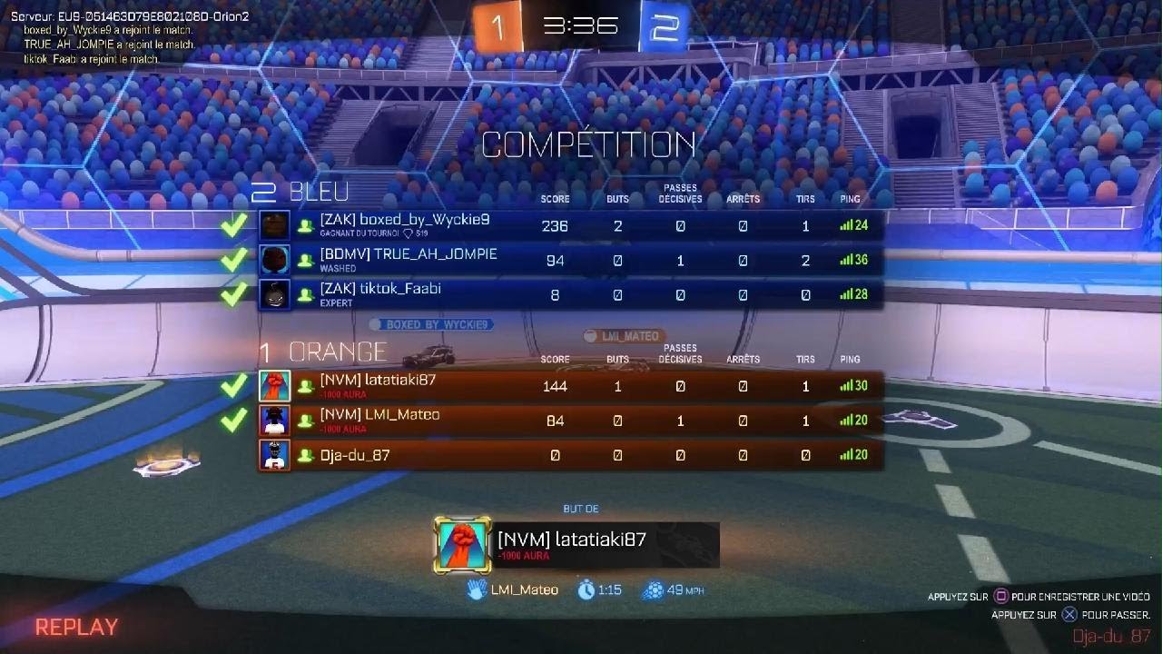 Rocket League 3vs3 et tdc vers 30 min