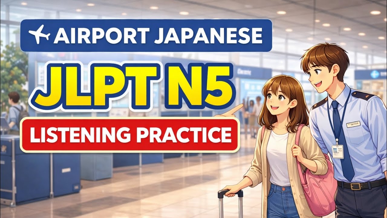 JLPT N5 Listening Practice | Japanese Conversation at the Airport 