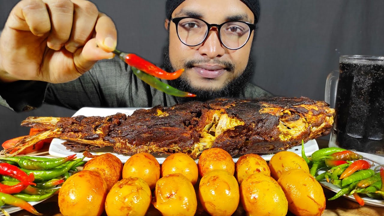SPICY FULL FISH FRY EATING CHALLENGE | FISH FRY EATING, BOILED EGGS EATING CHALLENGE