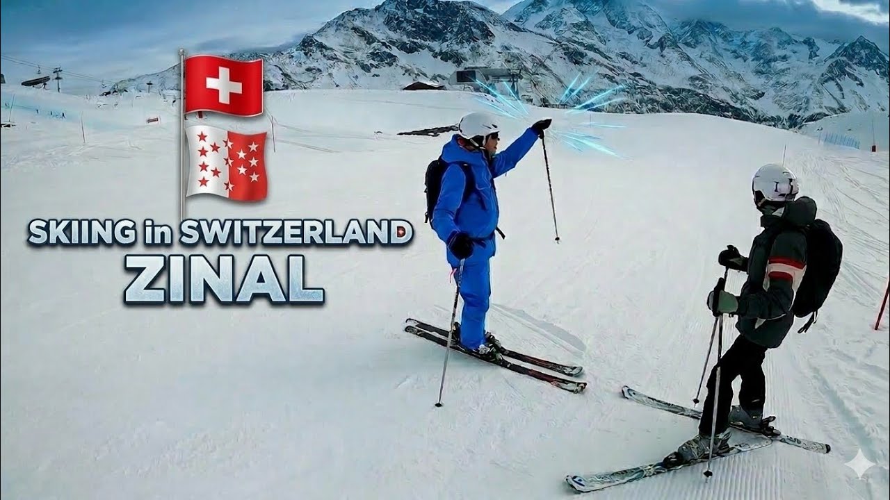 Skiing in Zinal from de Corne de Sorbois