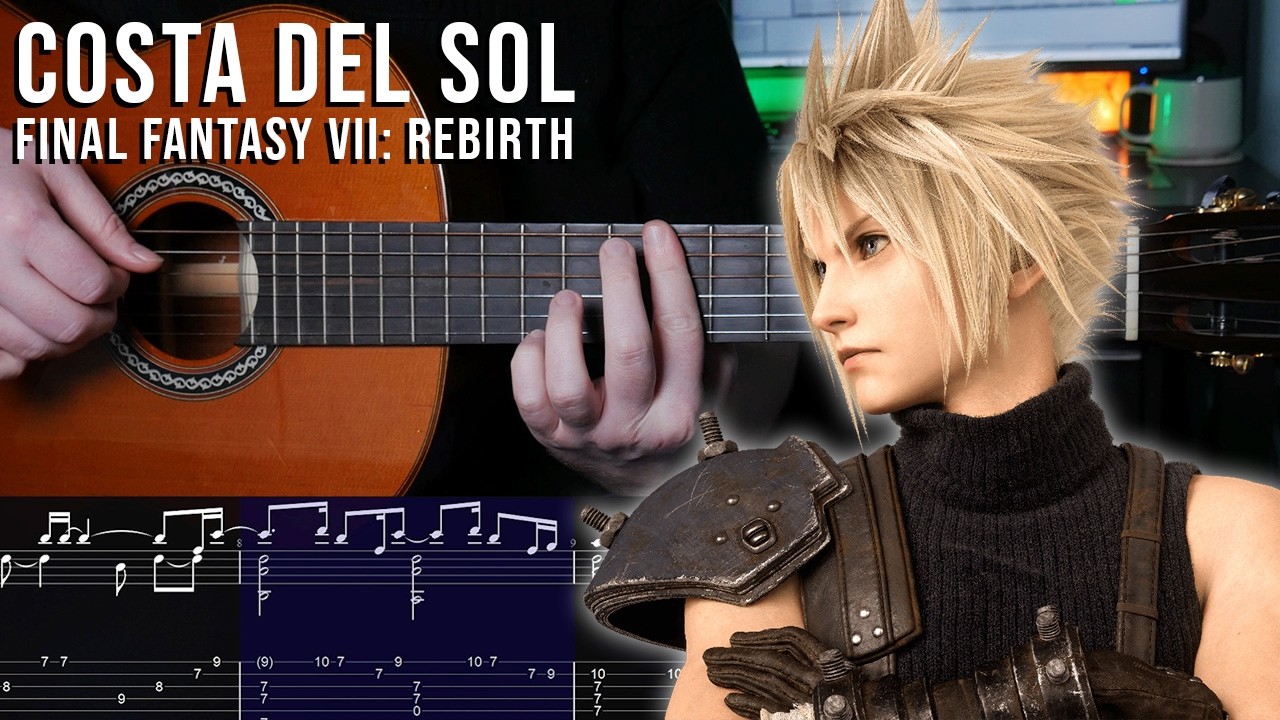 Costa del Sol - Final Fantasy VII Rebirth - Fingerstyle Guitar Tutorial + TAB