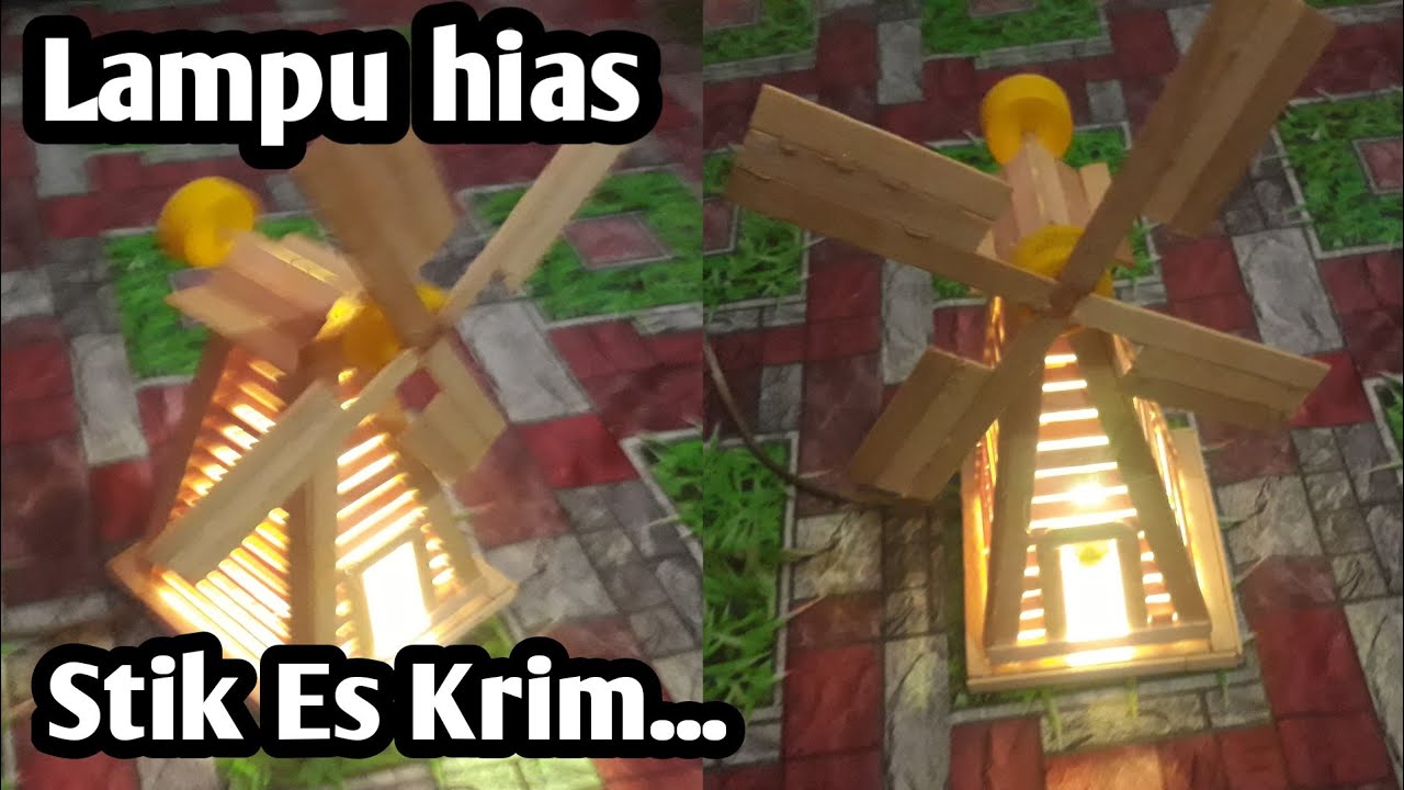 Lampu hias kincir angin dari stik es krim | Ide kreatif dari stik eskrim@MISWAR ID