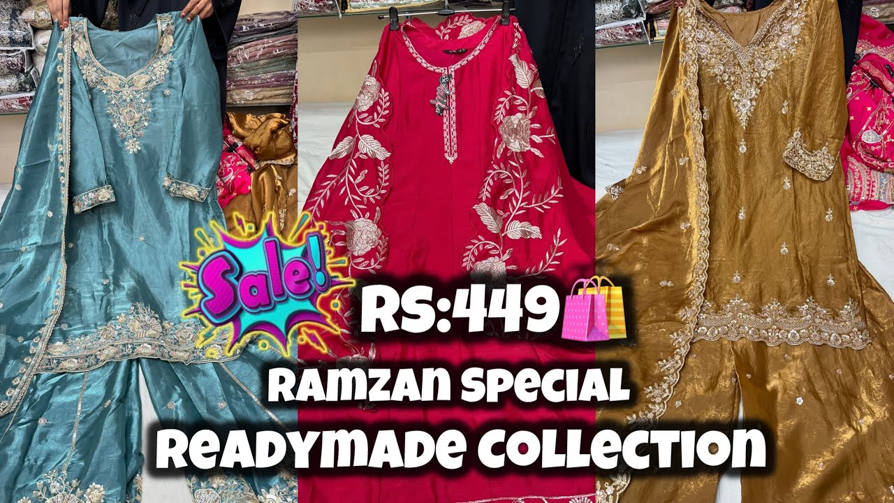 READYMADE COLLECTION || Rs:449🛍️” Ramzan Special “ Cotton Suits & Pakistani Readymade & Wedding