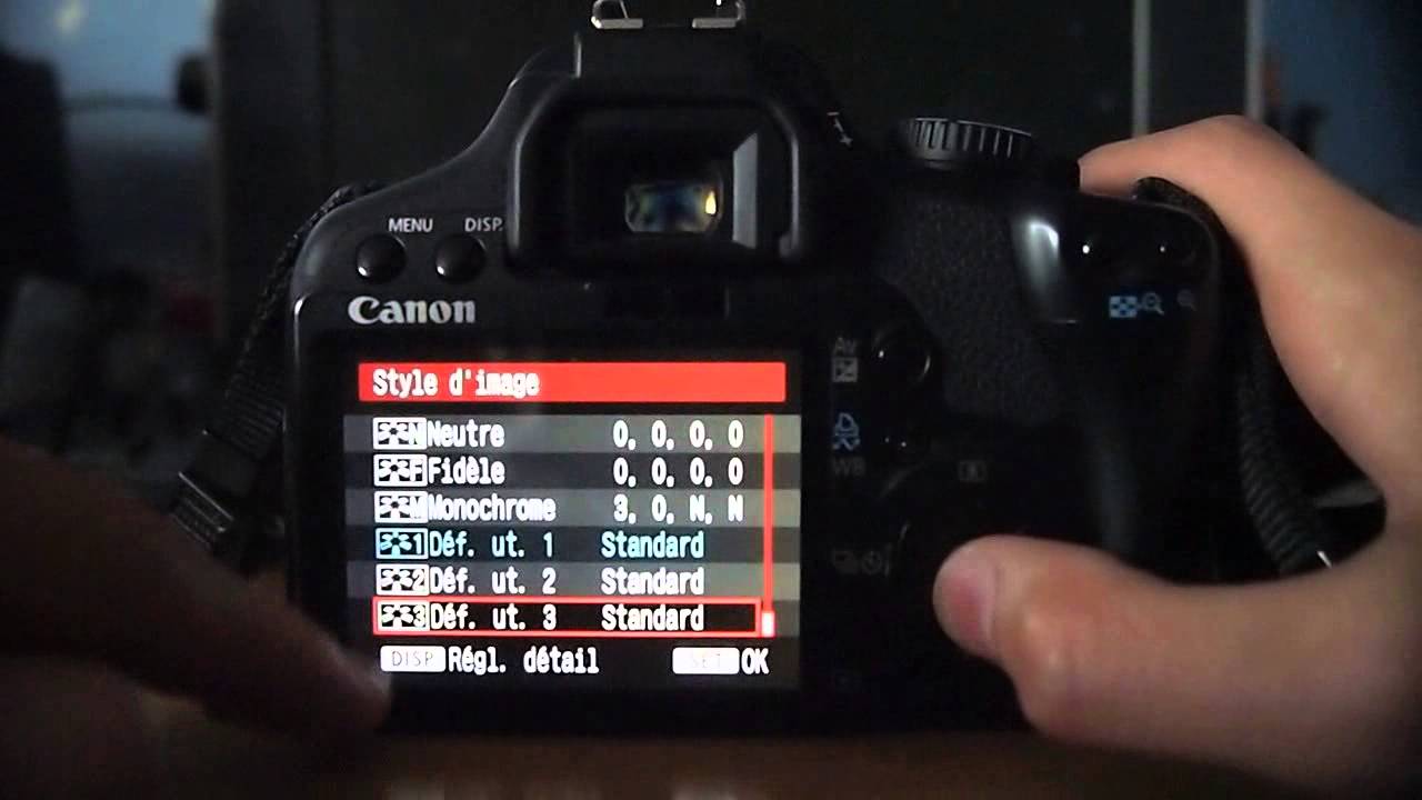 Reflex Canon : Présentation des menus