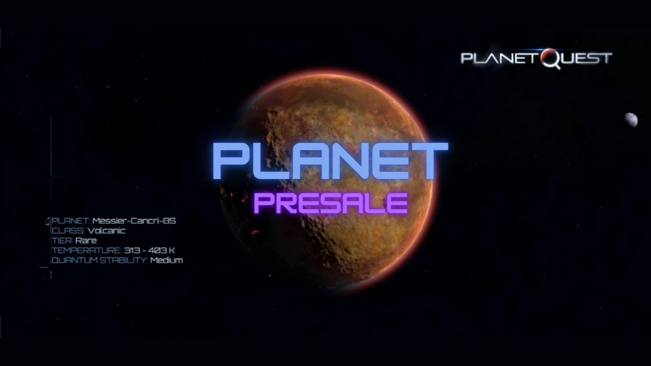 NFT browser game Planet Quest | Planet sale | Website presentation