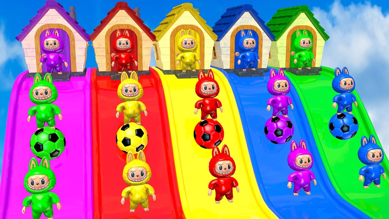 Long Slide Game With Cow Elephant Gorilla Hippopotamus Tiger 3d Animal Game Funny 3d Animals