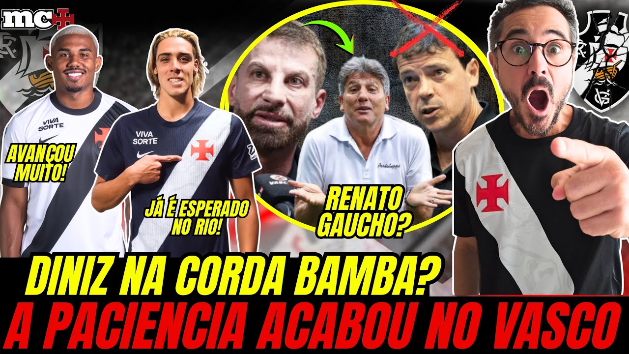 MADRUGADA AGITADA NO VASCO: DINIZ NA CORDA BAMBA E +3 NEGÓCIOS PRA FECHAR AGORA DE MANHÃ