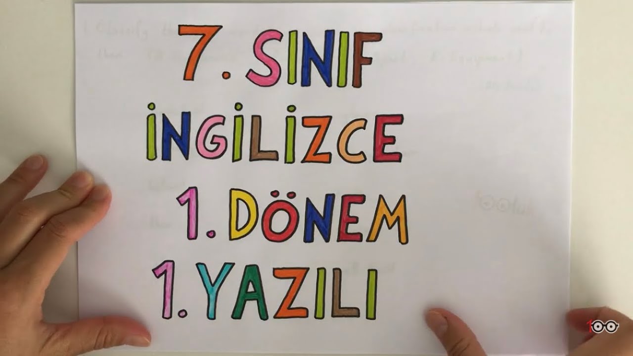 7. Sınıf İngilizce 1. Dönem 1. Yazılı (PUANLI)