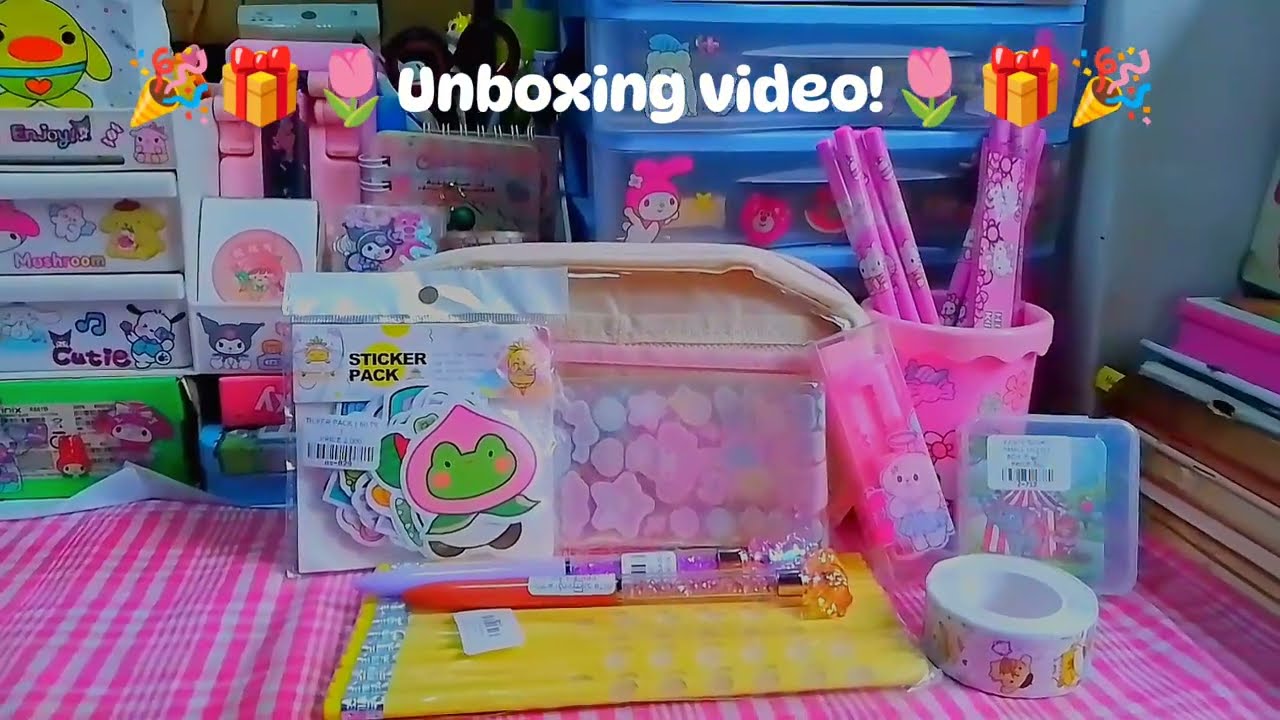 Unboxing video! မမ၀ိုင်တို့ဆိုင်လေးကနေ ဘာလေးတွေ၀ယ်ခဲ့လဲ🥳💐📚📏📖💞🦋