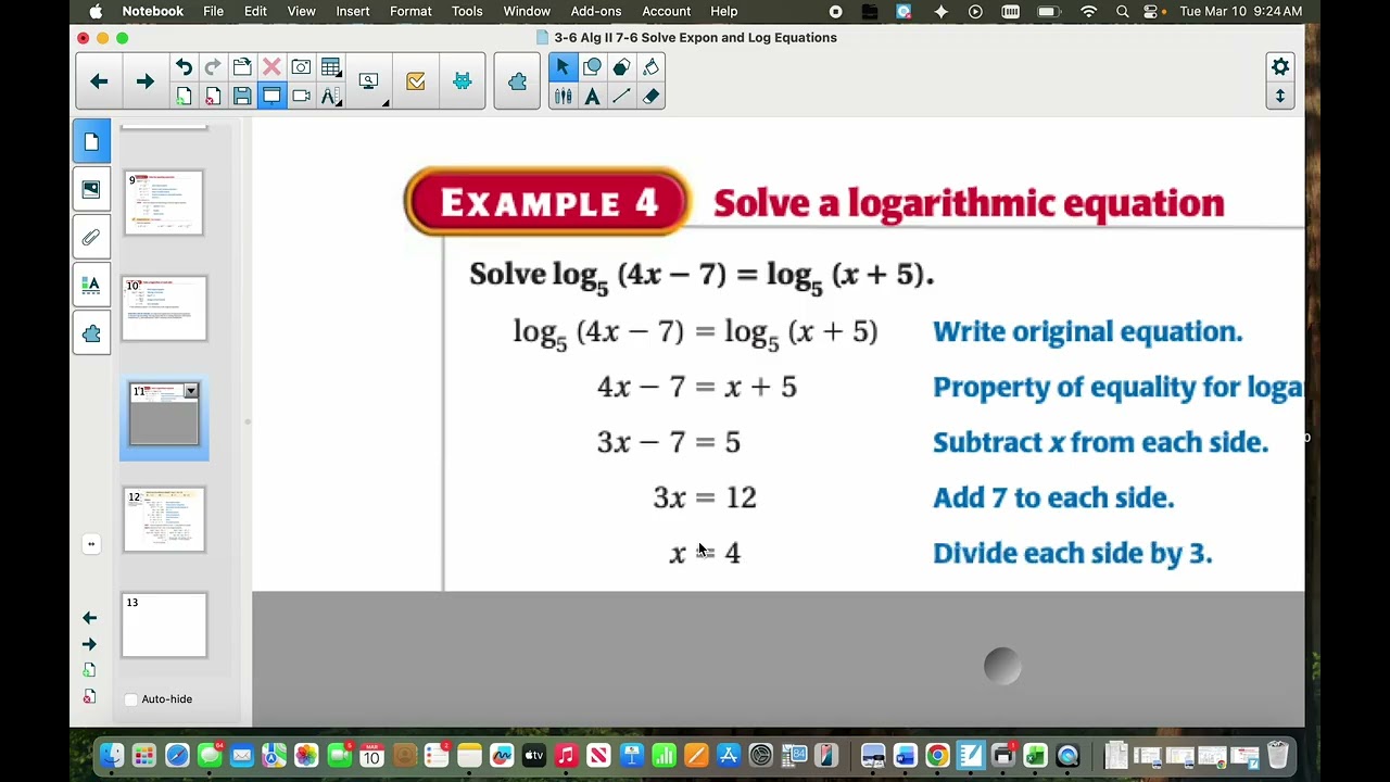 Solving Exponential and Log Equations