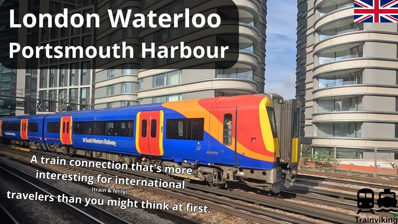 London to Portsmouth by train. London Waterloo railway station & South Western Railway train review.
