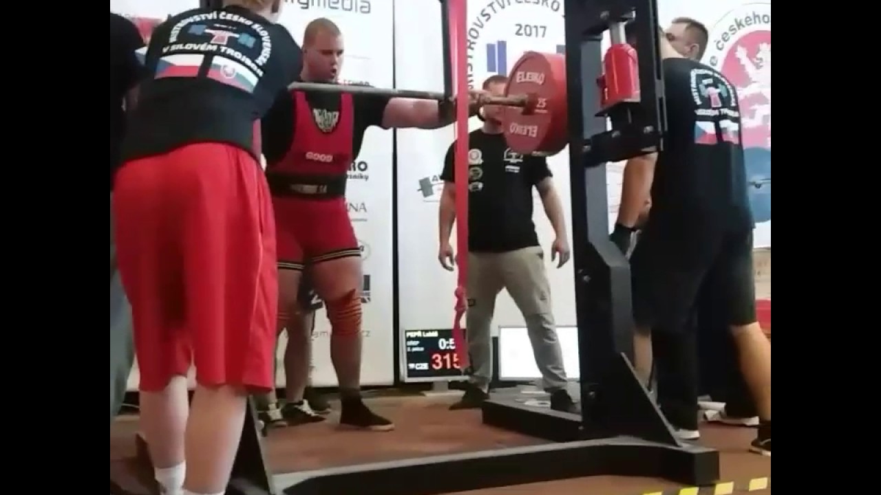 Luk&aacute;&scaron; Pepř 315kg/695lb Raw Squat Opener 17yo (9-4-17)