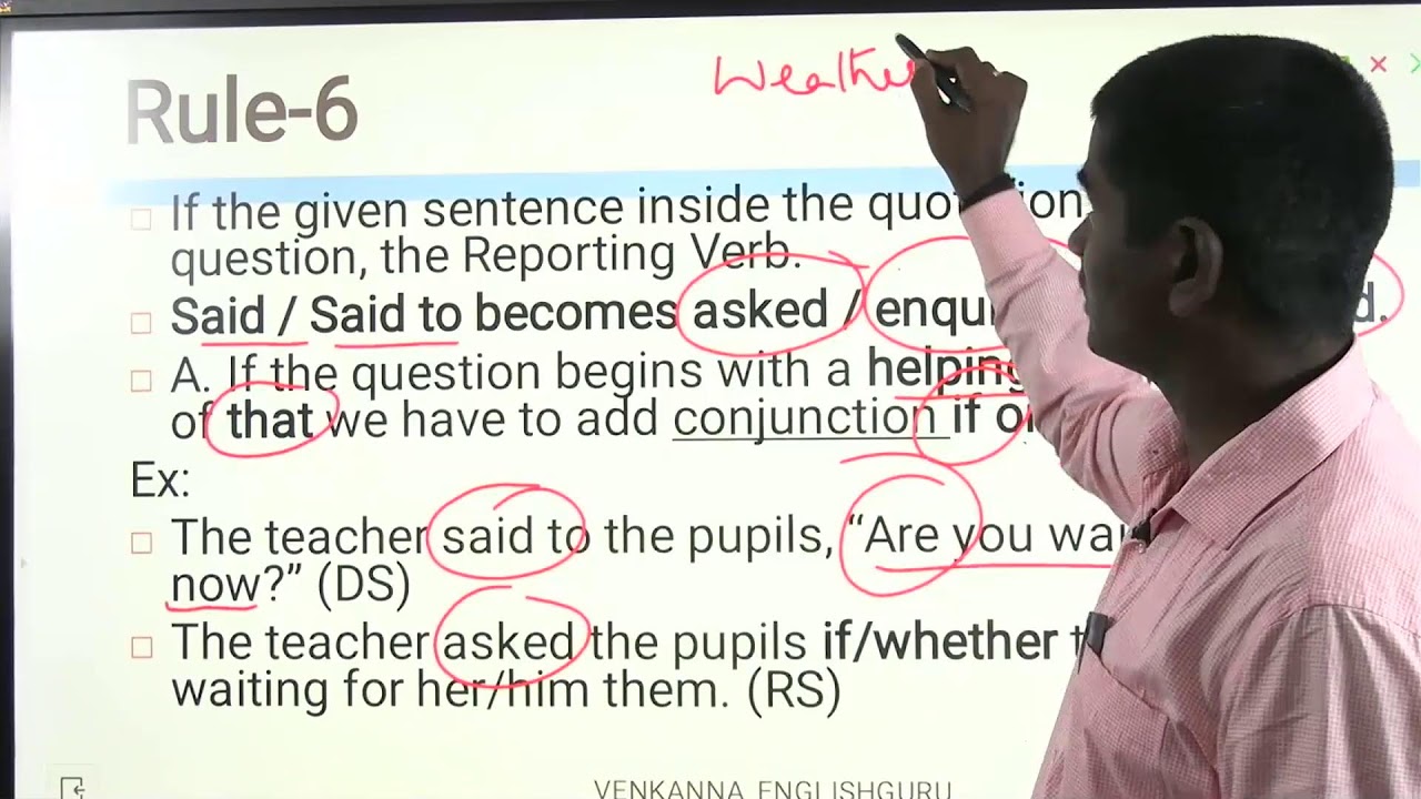 Direct & Indirect Speech I Rules I GENERAL ENGLISH I TET/DSC/GURUKULA I VENKANNA ENGLISH GURU I