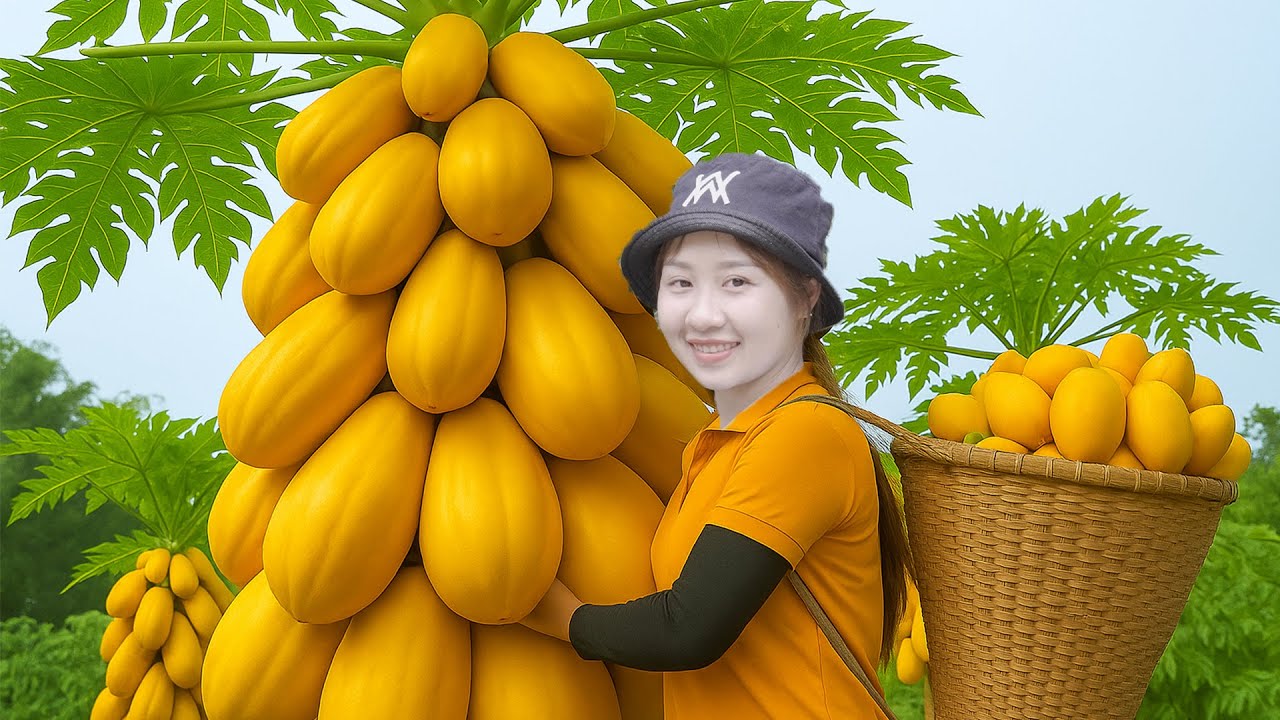 [TIMELAPSE] -- 365 Days Harvesting Many papaya, longan fruit Go To Sell | Hà Countryside