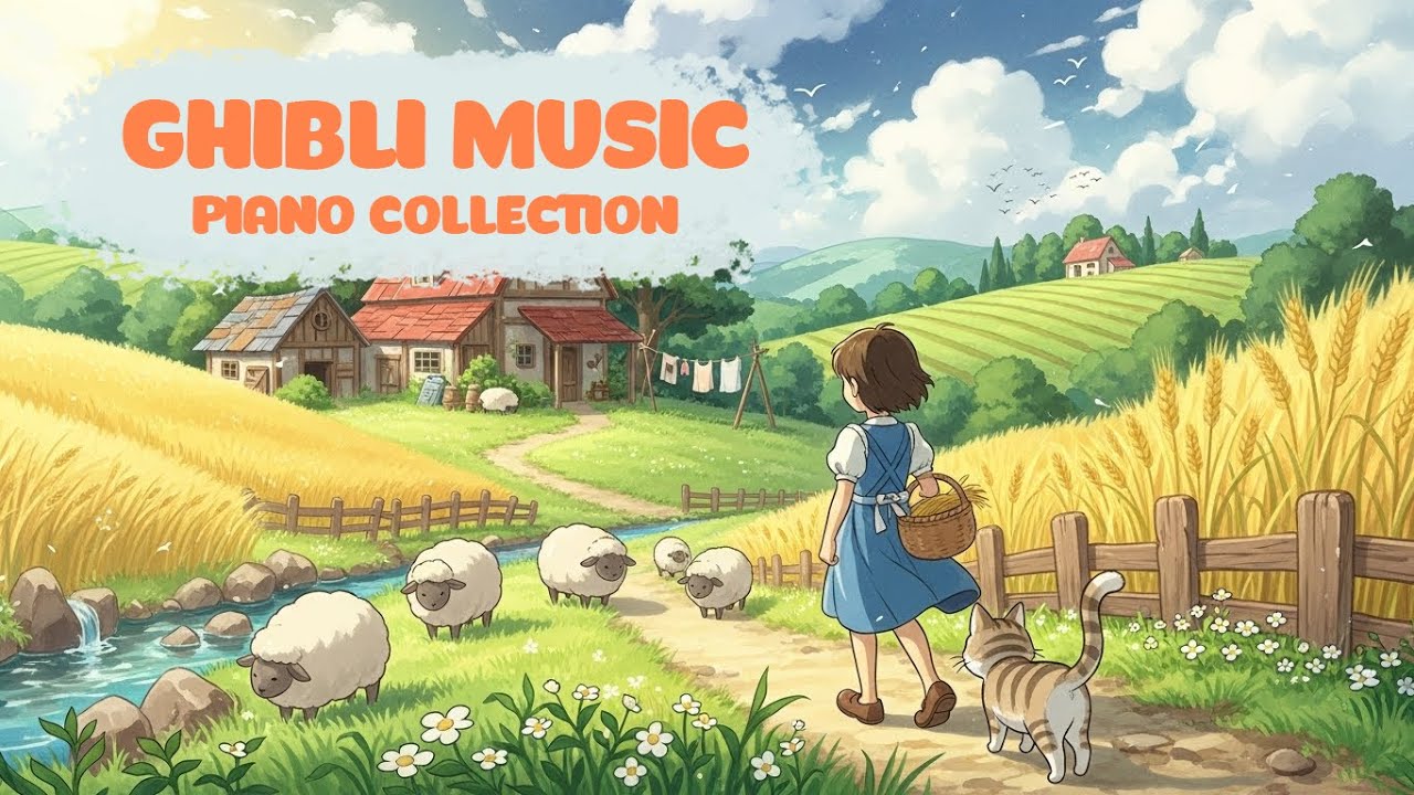 Light resting without hurry — Soft days deserve soft sound 🌸🎹 Ghibli piano flows gently 🎼🌙🍂