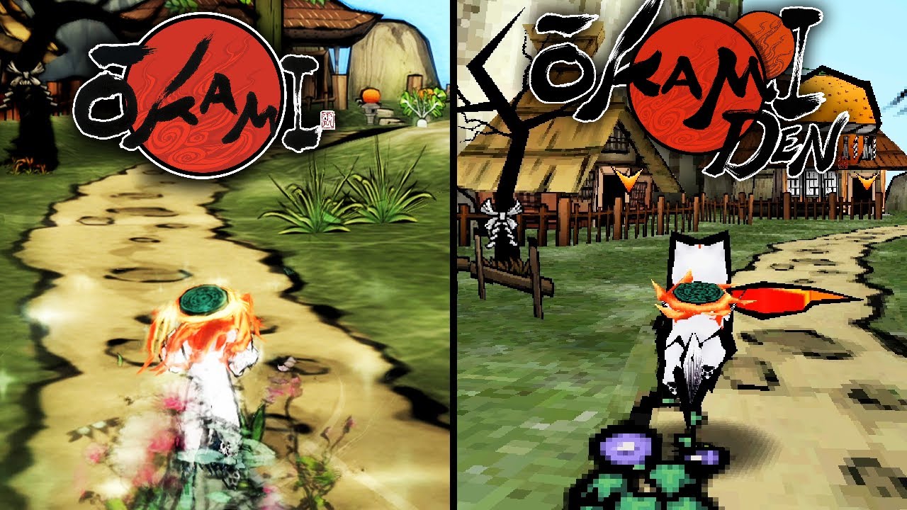 ŌKAMI (2006) vs ŌKAMIDEN (2010) - Original vs Demake Graphics Comparison