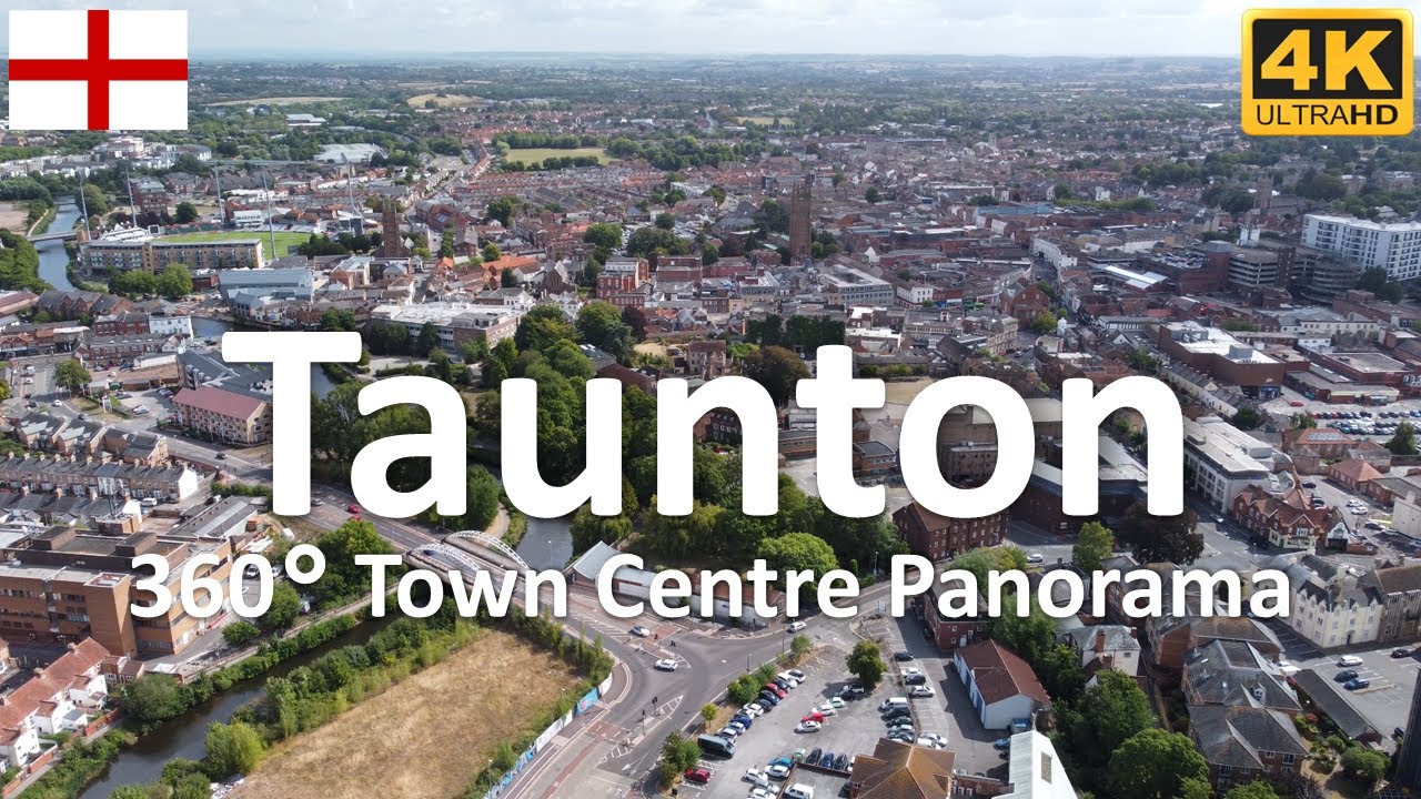 Taunton - Town Centre Panorama | Somerset | England | UK - 4k 360°