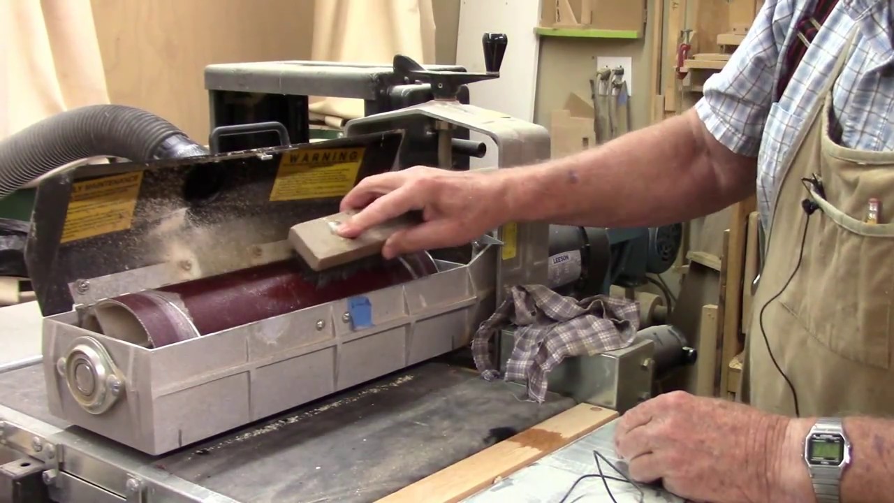 Drum sander resin removal experiment, a success.  June 11, 2017