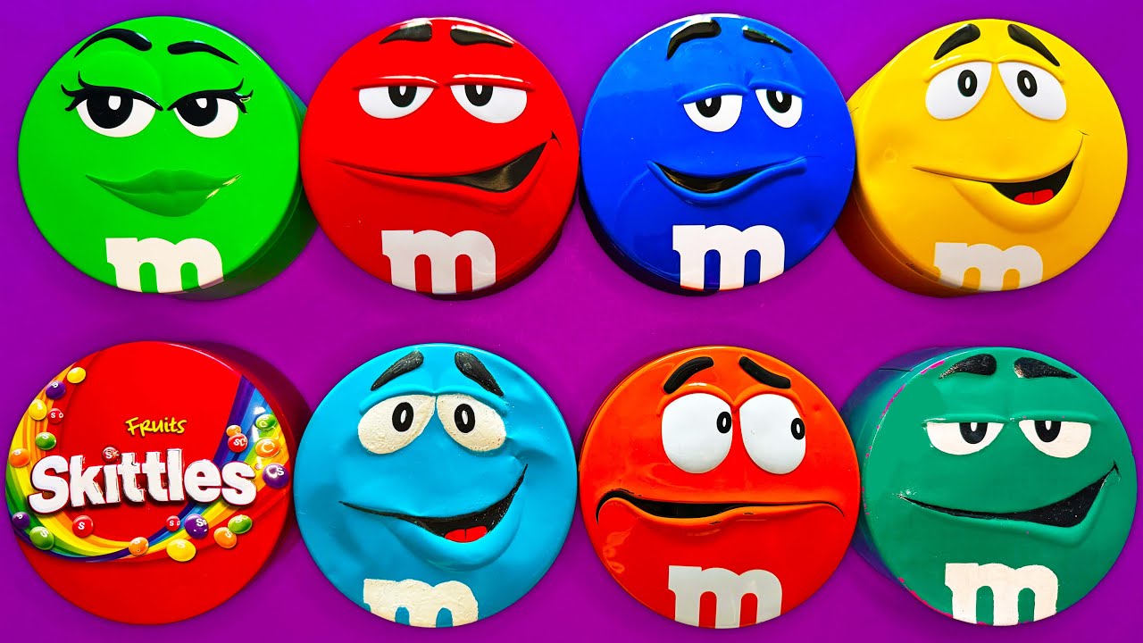 Satisfying Video | ASMR Unpacking Colorful Skittles and Tasty M&M'S Candy From Funny Containers ASMR