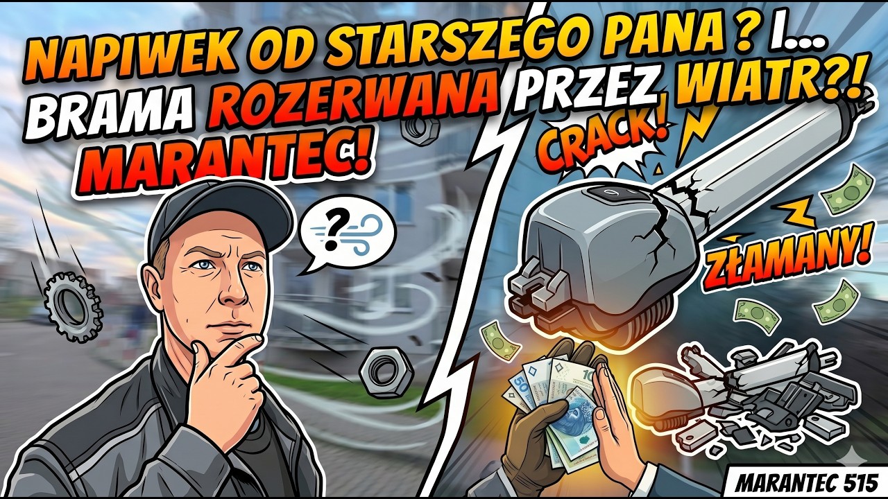 Odm&oacute;wiłem napiwku u miłego pana i rozerwany Marantec 515 przez wiatr!