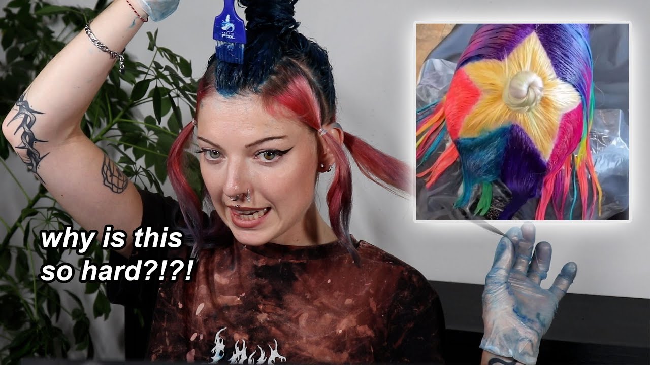 dyeing my hair using the star method (big fail)