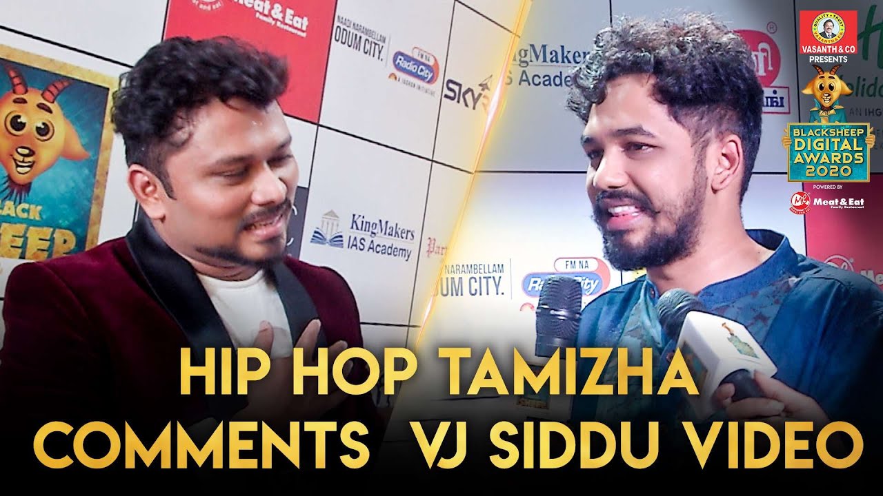 Hiphop Tamizha Comments VJ Siddu Video | Blacksheep Digital Awards 2020 | Blacksheep