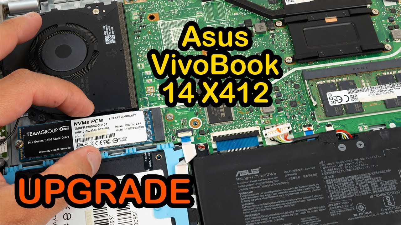 Обновление ноутбука💻Asus 14 X412 Установите твердотельный накопитель в M.2, оперативную память и 2,5
