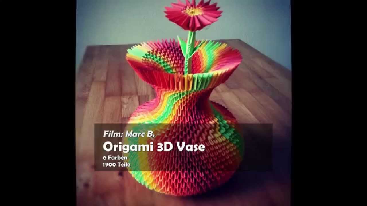 3D Origami Colorful Vase