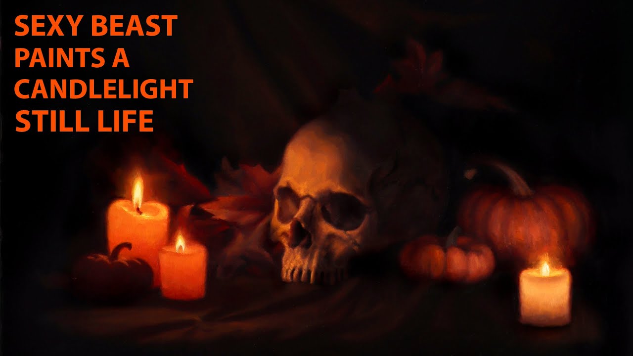 Skull Candlelight Still Life - Oil Painting for Beginners With Tiny Brains(YOU)