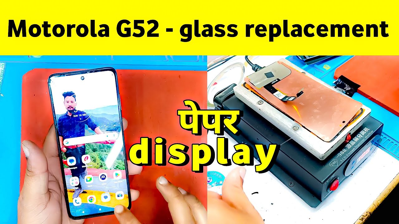 MOTOROLA g52 broken glass replacement || pepar lcd glass change || spare repair ||