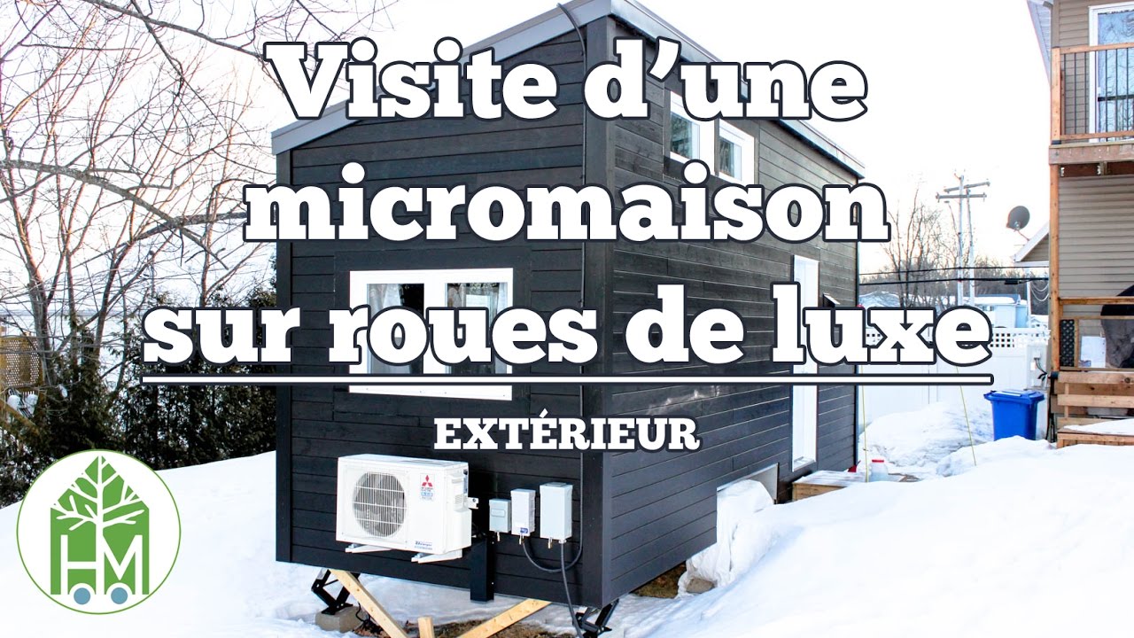 Visite d'une micromaison de luxe (extérieur) - panneaux solaires, thermopompe -