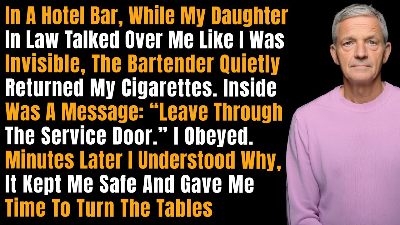 In A Hotel Bar, While My Daughter-In-Law Talked Over Me Like I Was Invisible, The Bartender Quietly…