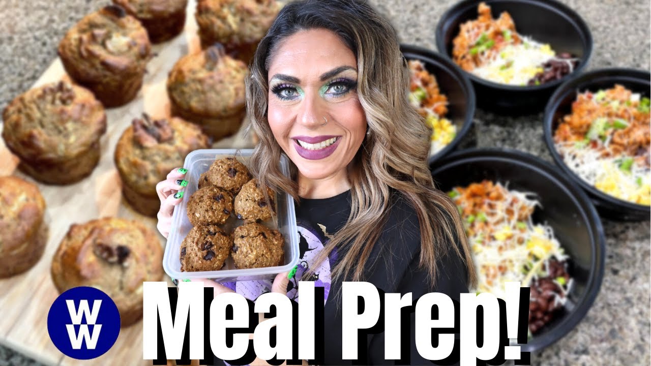 WW MEAL PREP FOR WEIGHT LOSS 🎃 PROTEIN APPLE MUFFINS -TURKEY BOWLS & PUMPKIN CHOCOLATE CHIP COOKIES