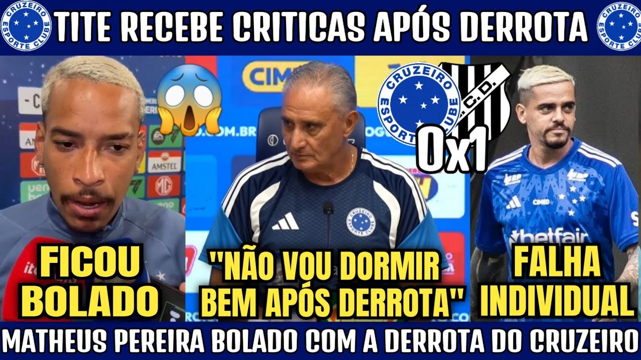 😱🔥 MATHEUS PEREIRA E TITE BOLADOS APÓS DERROTA DO CRUZEIRO! PÓS JOGO CRUZEIRO 0X1 DEMOCRATA.