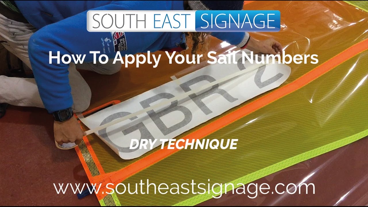 How to apply a windsurfing sail number sticker using the dry technique