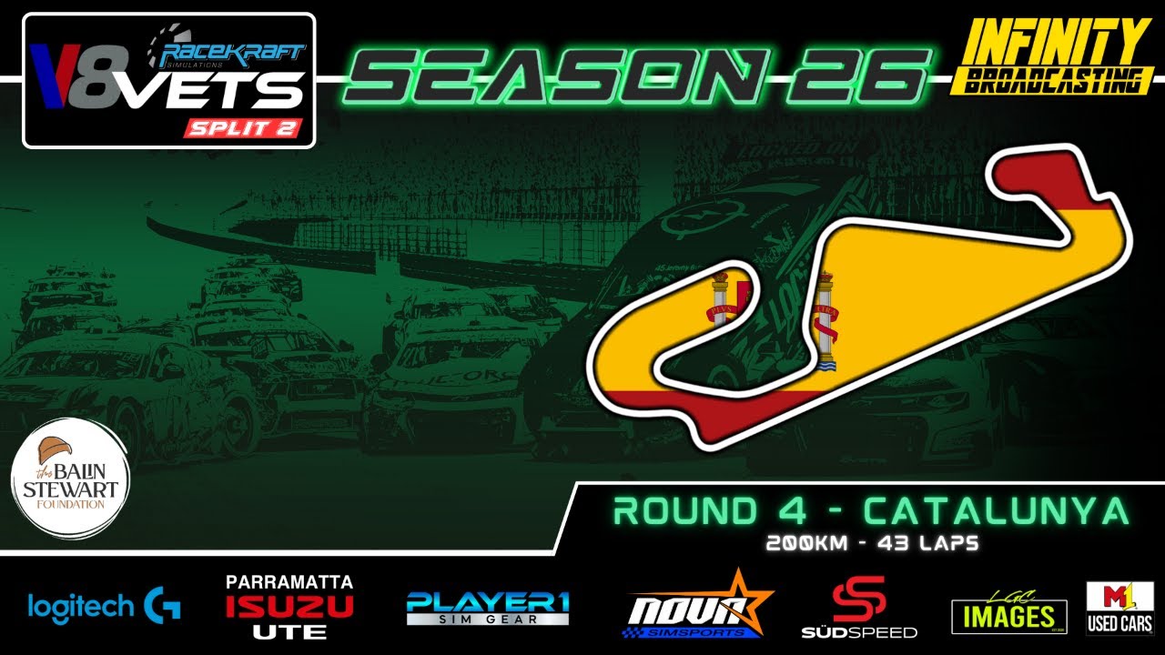 Racekraft Simulations II V8 Veterans II Split 2 II Season 26 II Round 4 II Catalunya