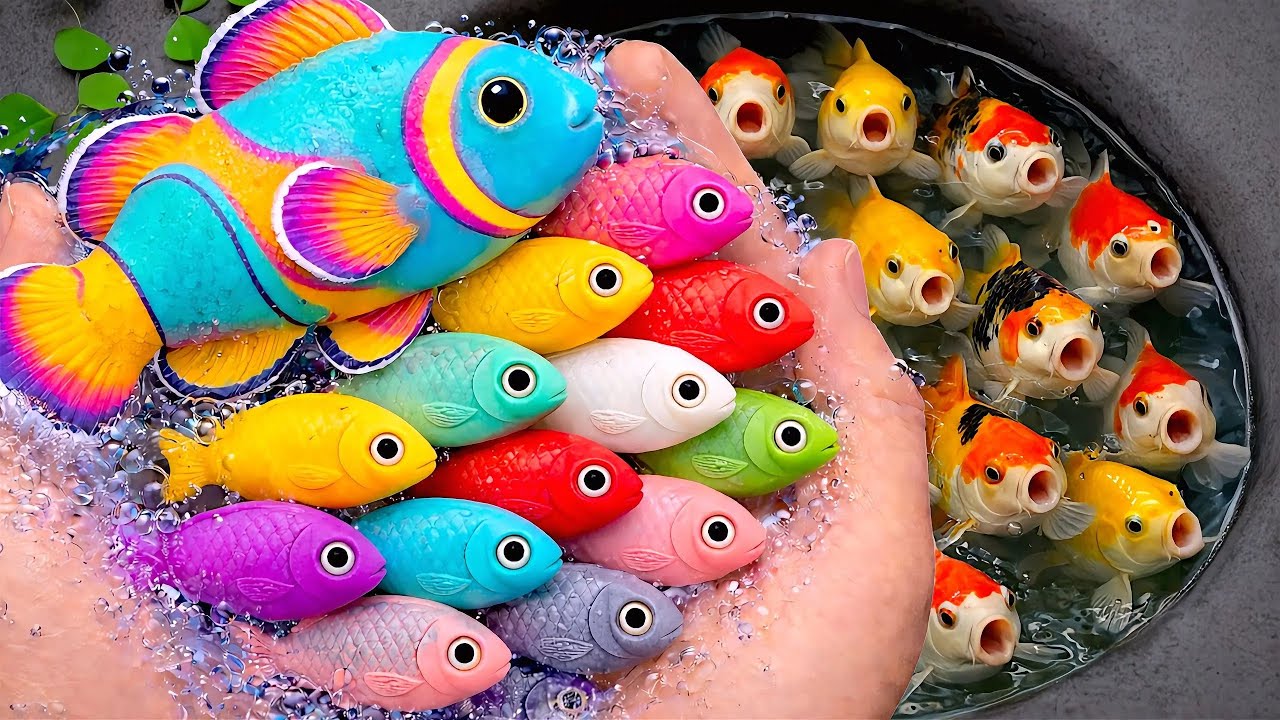 Serok ikan warna-warni akuarium, ikan hias, ikan mas lucu, ikan koi, ikan komet, kura-kura brazil