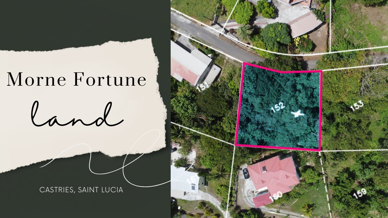Land for sale in Beautiful Morne Fortune, Castries on the island of Saint Lucia in the Caribbean