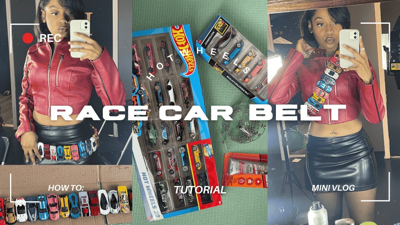 easy race car belt tutorial + mini vlog, hot wheels belt*pinterest trends*